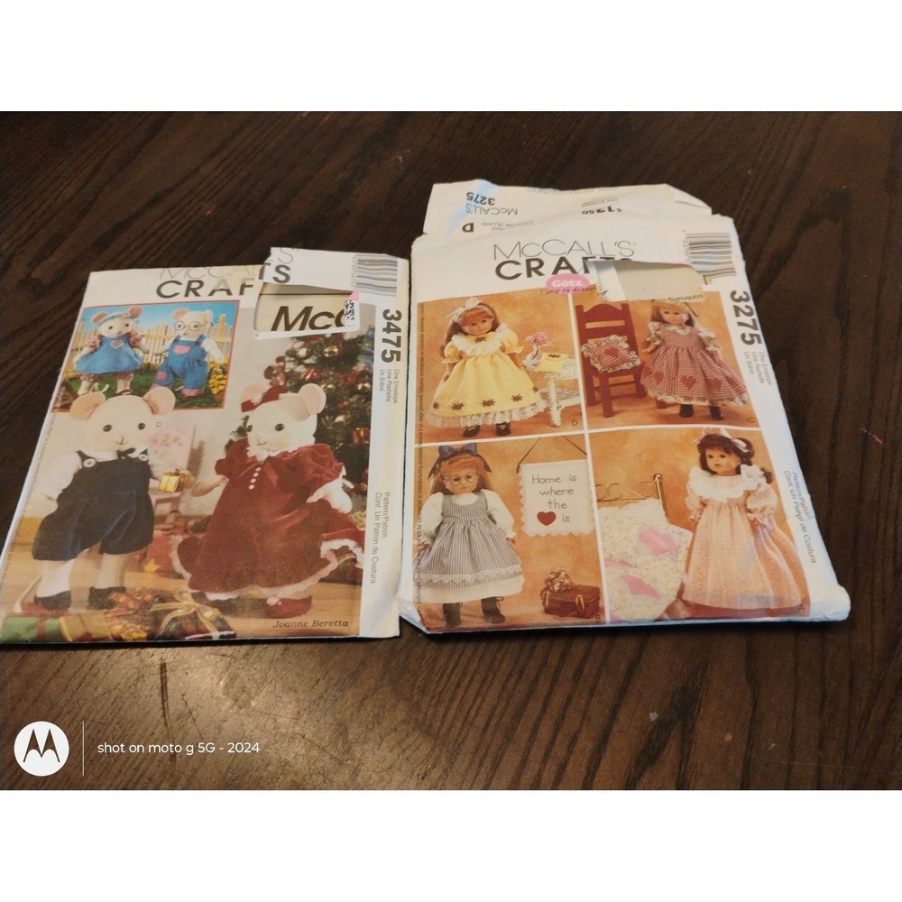 Lot of 8 Sewing Patterns McCalls Simplicity Vogue Doll Clothes Pet Accessories